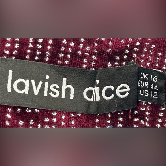 NEW LAVISH ALICE diamante velvet corset wrap mini dress in burgundy - Picture 4 of 4